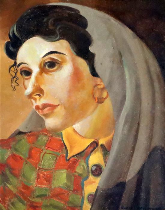 Rudolf Haybrook (1898-1965) Portrait of an Iberian woman, 34 x 28cm.